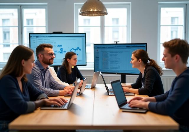 ProseAI teamet arbejder i et lyst kontor i København